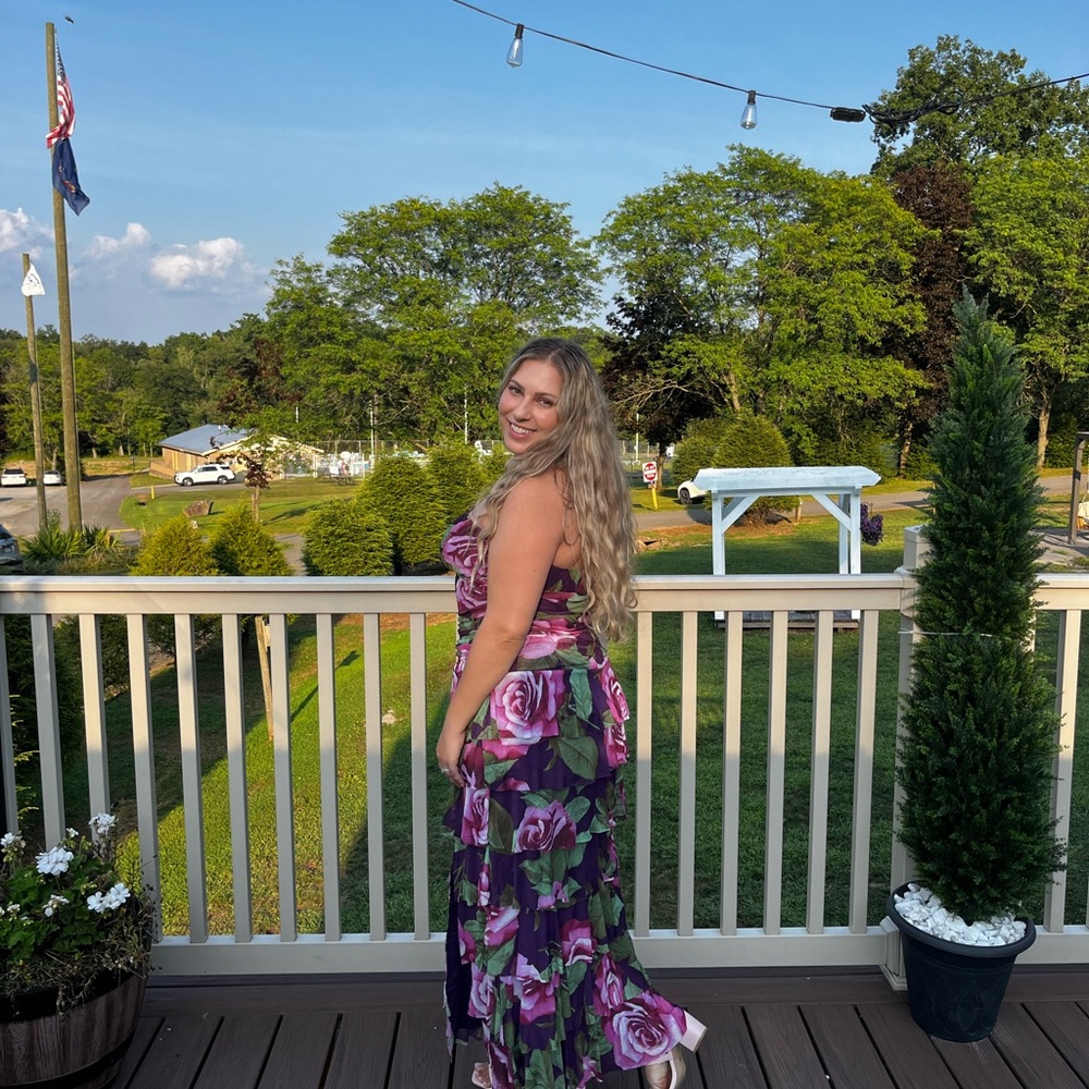 Lulu's Purple Floral Maxi Dress